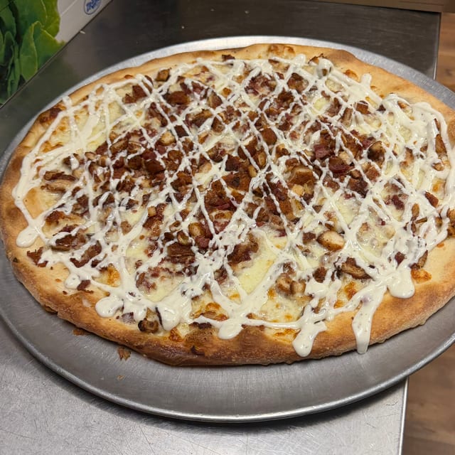 Chicken Bacon Ranch Pizza.